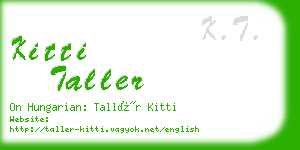 kitti taller business card